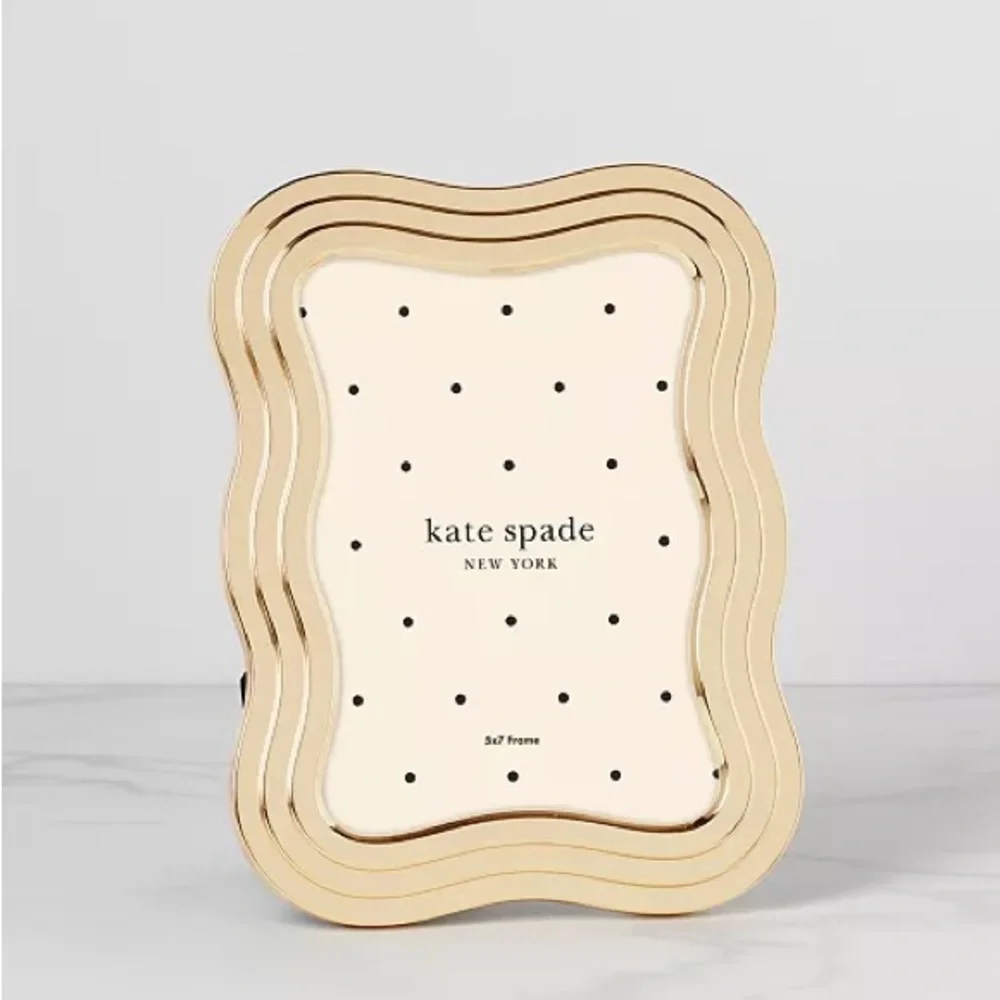 kate spade Wavy Gold Picture Frame 5”x7” photo